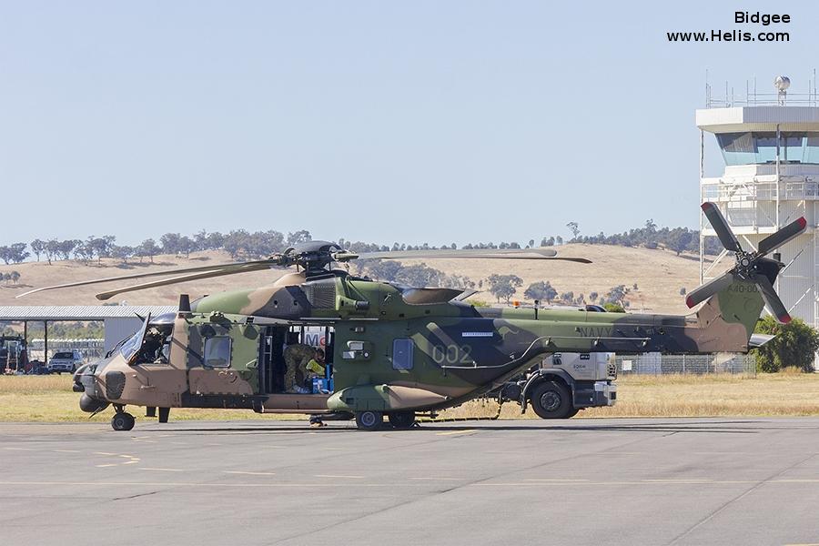 Helicopter NH Industries MRH90 Taipan Serial 1079 Register A40-002 used by Fleet Air Arm (RAN) RAN (Royal Australian Navy). Aircraft history and location