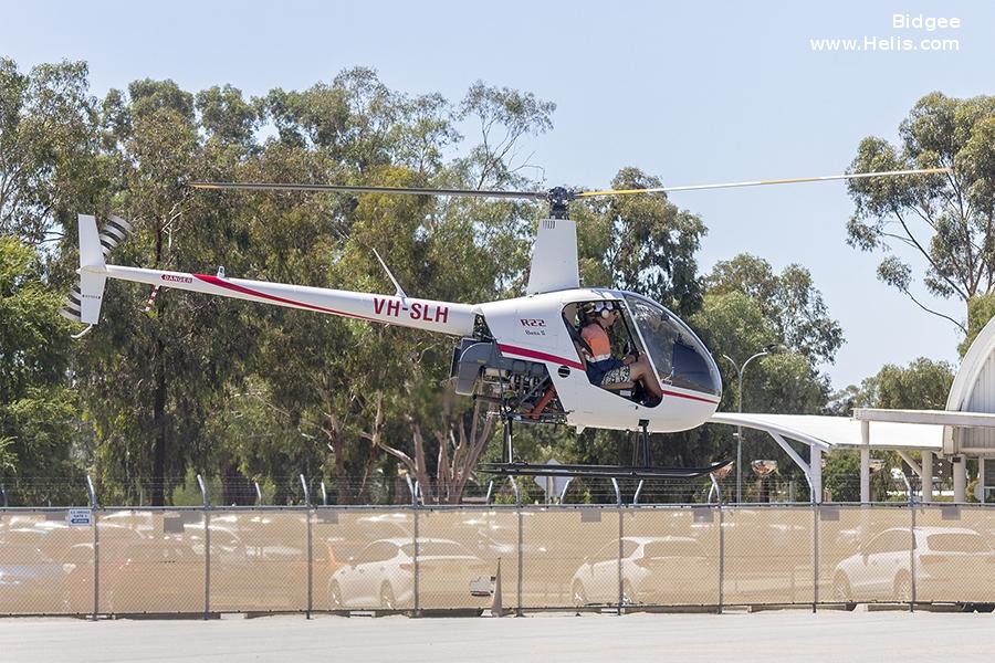 Helicopter Robinson R22 Beta Serial 4758 Register VH-SLH used by Heliflite Australia. Built 2017. Aircraft history and location