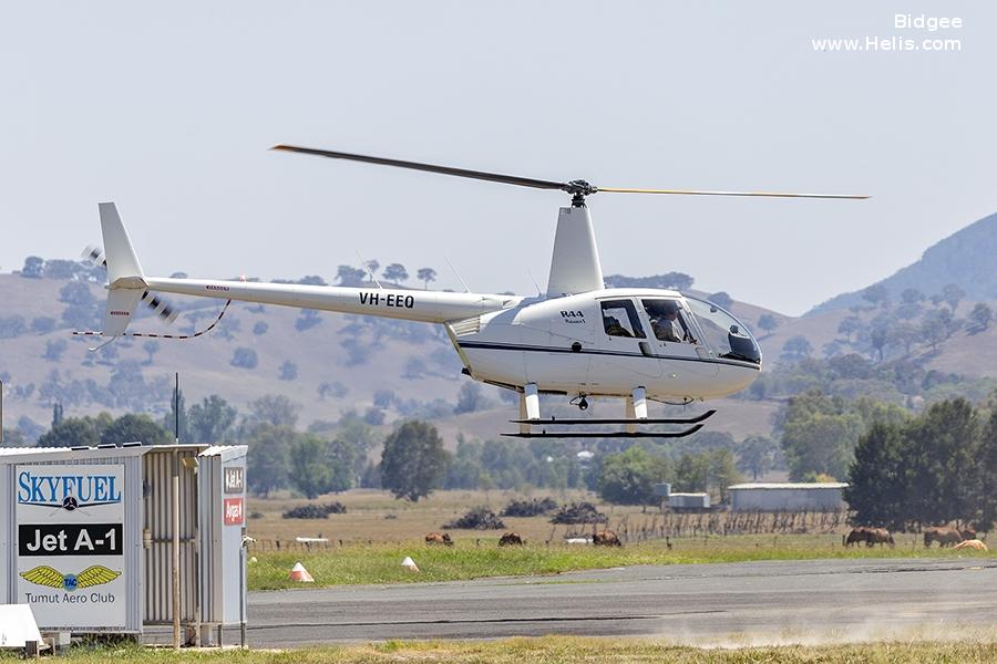 Helicopter Robinson R44 Serial 2355 Register VH-EEQ used by Heliflite Australia. Built 2014. Aircraft history and location