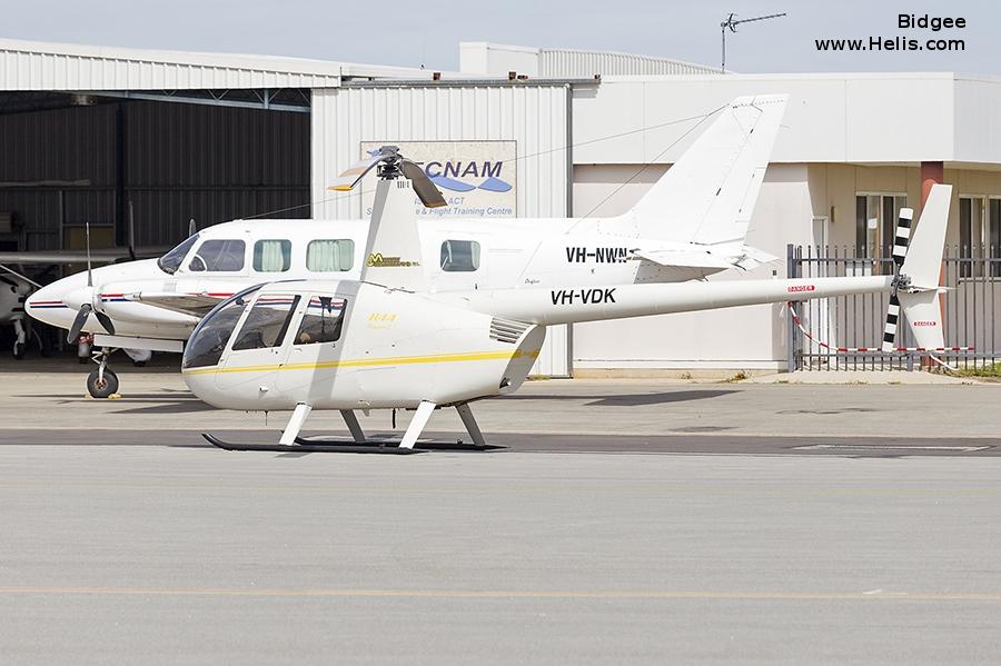 Helicopter Robinson R44 Serial 2412 Register VH-VDK. Built 2015. Aircraft history and location