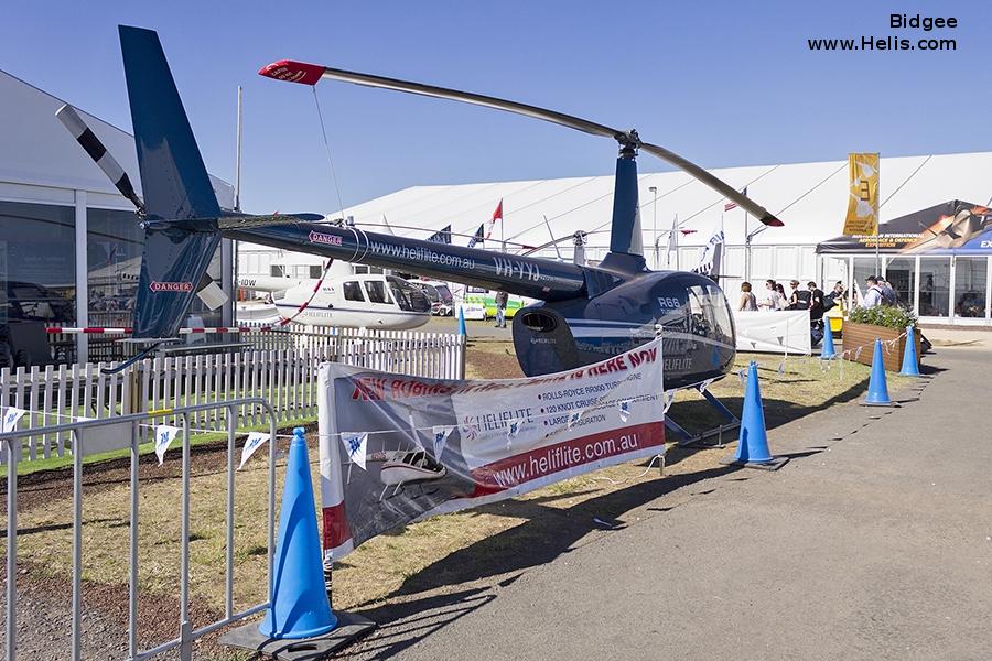 Helicopter Robinson R66 Turbine Serial 0285 Register VH-YYJ used by Heliflite Australia. Built 2012. Aircraft history and location