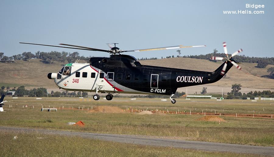 Helicopter Sikorsky S-61N Serial 61-492 Register C-FCLM N265F C-FOKM G-BFZC CF-OKM used by Coulson Aircrane ,Okanagan Helicopters ,Management Aviation Ltd. (management aviation ltd.). Built 1972. Aircraft history and location