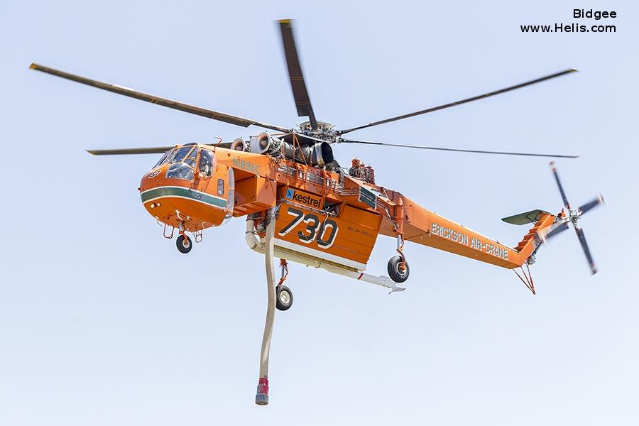 Helicopter Erickson S-64F Serial 64-1001 Register N189AC used by Erickson. Aircraft history and location