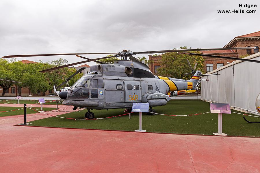Helicopter Aerospatiale SA330L Puma Serial 1254 Register HD.19-03 used by Ejercito del Aire EdA (Spanish Air Force). Aircraft history and location