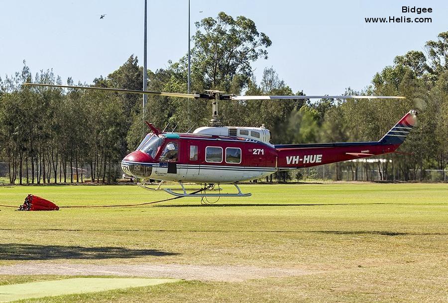 Helicopter Bell UH-1D Iroquois Serial 4807 Register VH-HUE N2220Y 65-09763 used by Coastal Helicopters ,US Army Aviation Army. Aircraft history and location