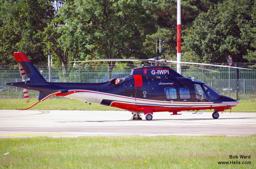 Helicopter AgustaWestland AW109SP GrandNew Serial 22299 Register G-XUMA G-IWPI I-AWTT TC-HKK used by GB Helicopters ,AgustaWestland Italy ,Kaan Air. Built 2013. Aircraft history and location