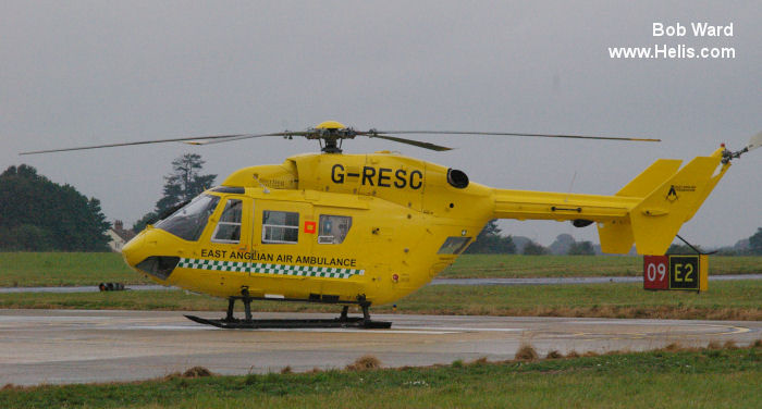 Helicopter Eurocopter BK117C-1 Serial 7504 Register P2-TAH VH-OVG G-RESC D-HELW I-BKBS XA-THG D-HOTZ used by Patriot Aviation Veritair UK Air Ambulances Sterling Helicopters Elilario Italia Eurocopter Deutschland GmbH (Eurocopter Germany). Built 1996. Aircraft history and location