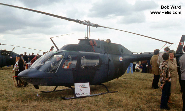 Helicopter Bell CH-136 Kiowa Serial 44024 Register 136224 used by Canadian Armed Forces. Aircraft history and location