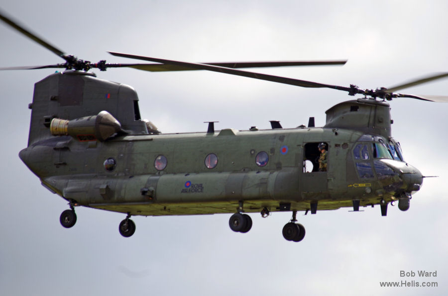 Helicopter Boeing CH-47D Chinook Serial M.7002 Register ZA681 used by Royal Air Force RAF. Built 1993. Aircraft history and location