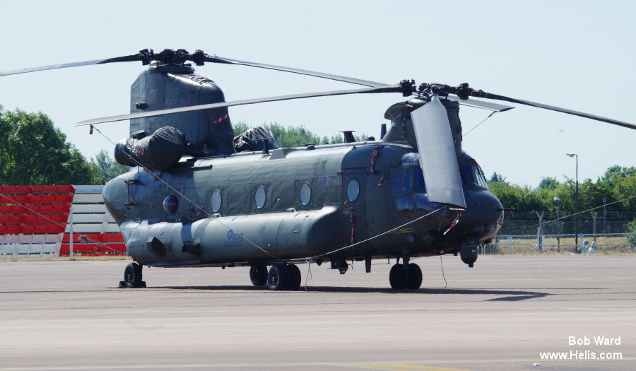 Helicopter Boeing CH-47D Chinook Serial M.7002 Register ZA681 used by Royal Air Force RAF. Built 1993. Aircraft history and location