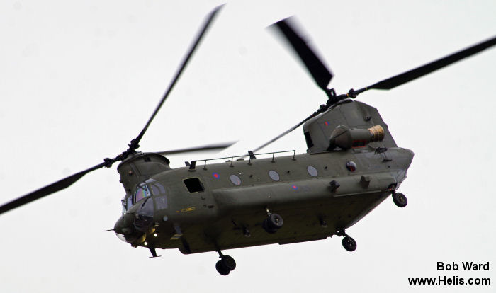 Helicopter Boeing CH-47D Chinook Serial M.7005 Register ZA714 used by Royal Air Force RAF. Aircraft history and location