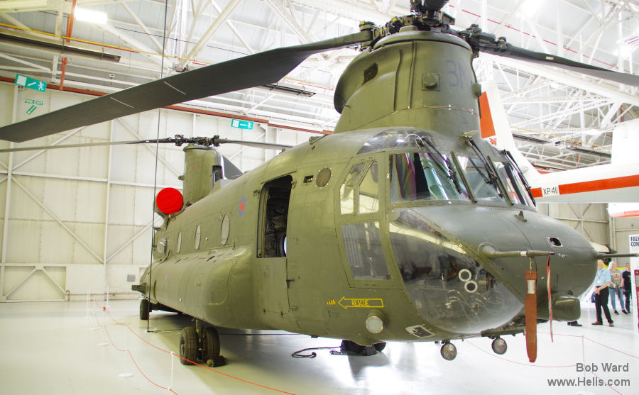 Helicopter Boeing CH-47D Chinook Serial M.7001 Register ZA718 used by Royal Air Force RAF. Built 1993. Aircraft history and location