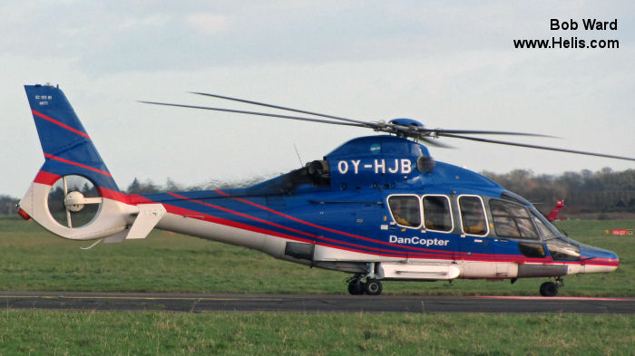 Helicopter Eurocopter EC155B1 Serial 6871 Register OY-HJB used by DanCopter. Built 2009. Aircraft history