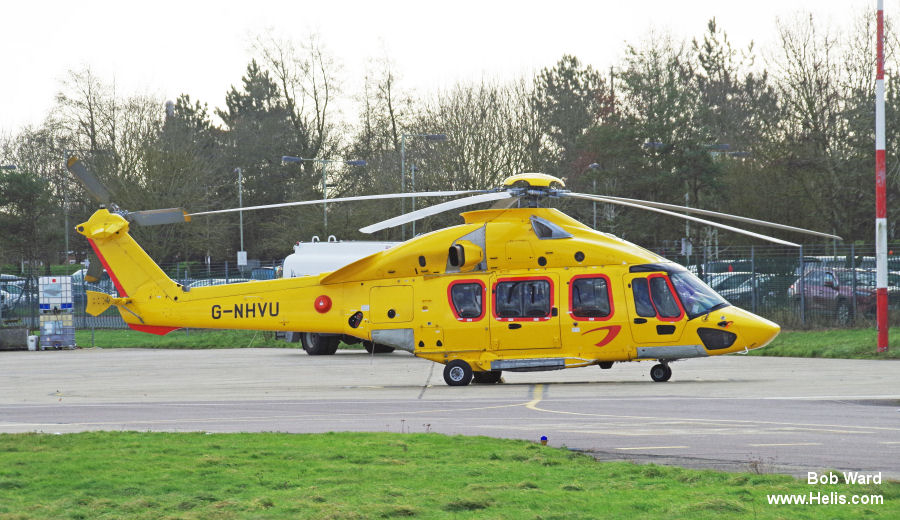 Helicopter Airbus H175 Serial 5004 Register G-NHVU PH-NHU used by NHV Helicopters Ltd NHV UK ,NHV (Noordzee Helikopters Vlaanderen). Built 2014. Aircraft history and location