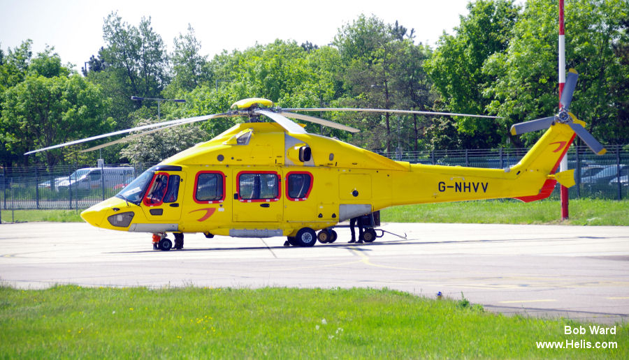 Helicopter Airbus Helicopters H175 Serial 5002 Register G-NHVV PH-NHV F-WJXA used by NHV Helicopters Ltd NHV UK ,NHV NHV Aberdeen ,NHV de Kooy ,Airbus Helicopters France. Aircraft history and location