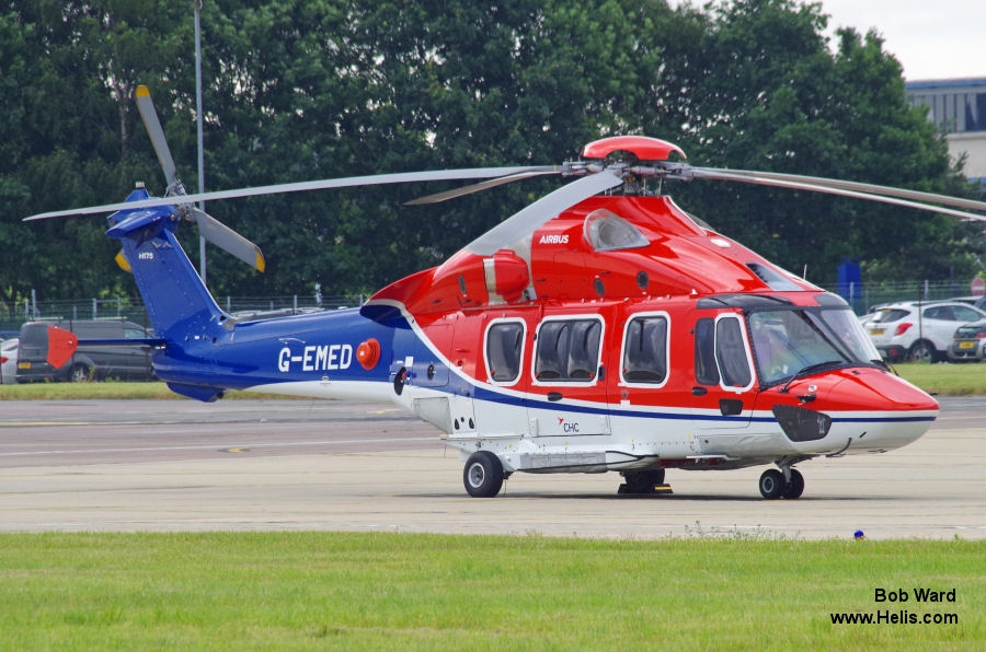 Helicopter Airbus Helicopters H175 Serial 5039 Register G-EMED used by CHC Scotia. Built 2018. Aircraft history and location