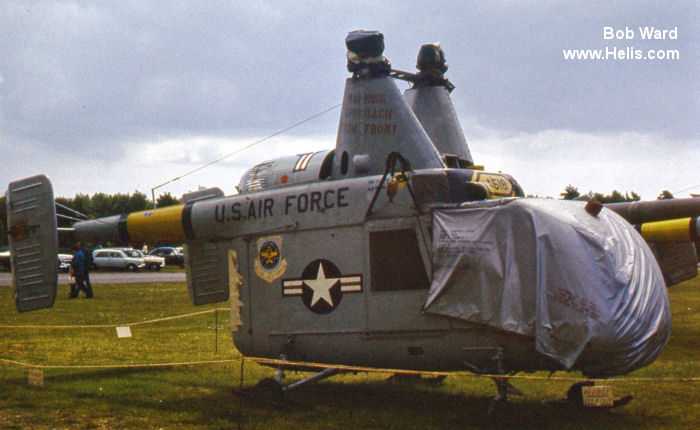 Helicopter Kaman H-43 Huskie Serial 144 Register 62-4518 used by US Air Force USAF. Built 1963. Aircraft history and location