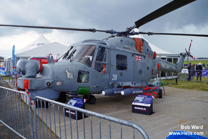 Helicopter Westland Lynx  HAS2 Serial 204 Register XZ731 used by Fleet Air Arm RN (Royal Navy). Built 1980. Aircraft history and location