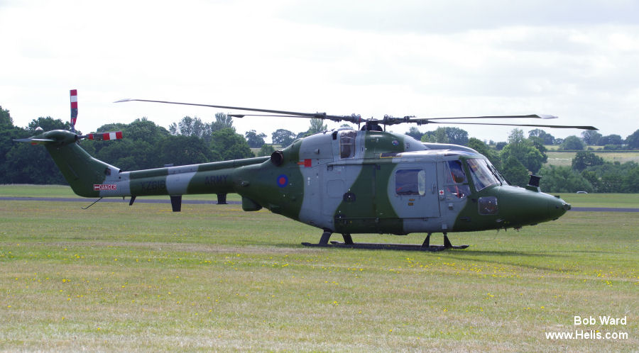 Helicopter Westland Lynx AH1 Serial 167 Register XZ616 used by Army Air Corps AAC (British Army) ,Westland. Built 1980. Aircraft history and location