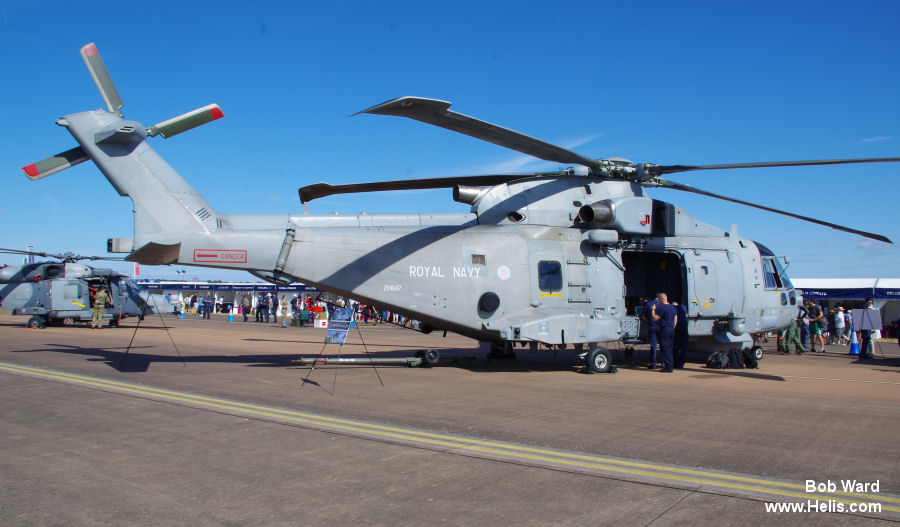 Helicopter AgustaWestland Merlin HM.1 Serial 50111 Register ZH847 used by Fleet Air Arm RN (Royal Navy). Aircraft history and location