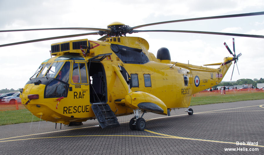 Helicopter Westland Sea King HAR.3 Serial wa 863 Register G-SKNG XZ597 used by Royal Air Force RAF. Built 1978. Aircraft history and location