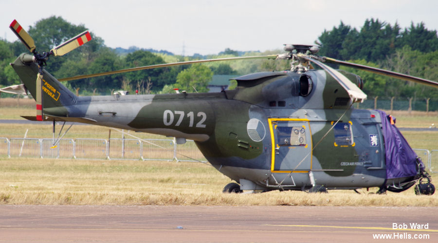 Helicopter PZL W-3A Serial 370712 Register 0712 used by Vzdušné síly AČR (Czech Air Force). Aircraft history and location