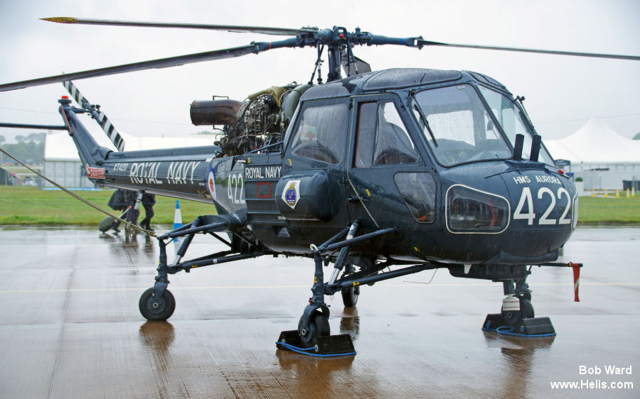 Helicopter Westland Wasp Serial f.9590 Register G-CBUI XT420 used by Fleet Air Arm RN (Royal Navy). Built 1964. Aircraft history and location