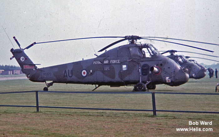 Helicopter Westland Wessex HC.2 Serial wa538 Register XT670 used by Royal Air Force RAF. Built 1966. Aircraft history and location