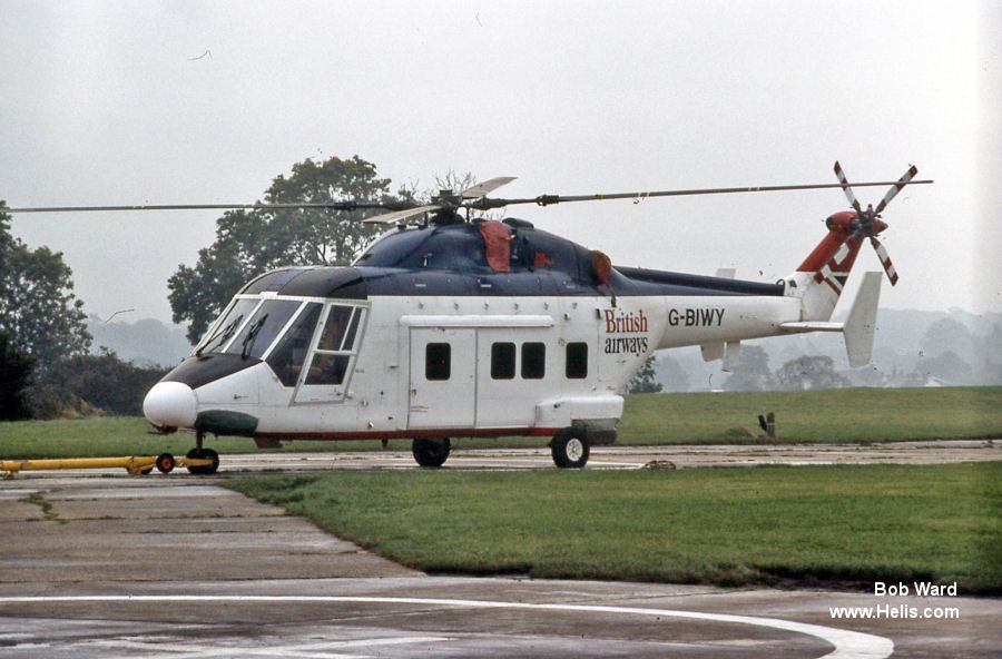 Helicopter Westland 30 Serial 901 Register G-BIWY used by British Airways Helicopters ,Westland. Built 1981. Aircraft history and location