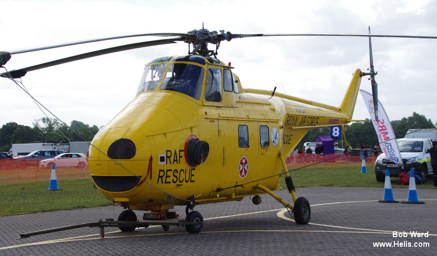 Helicopter Westland Whirlwind HAR.2 Serial wa100 Register G-BVGE 8732M XJ729 used by Royal Air Force RAF. Built 1956. Aircraft history and location