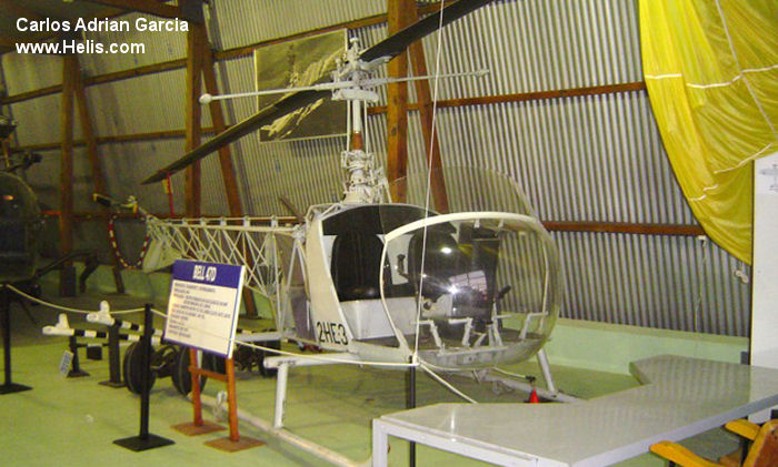Helicopter Bell 47 Serial  Register 0289 used by Comando de Aviacion Naval Argentina COAN (Argentine Navy). Aircraft history and location