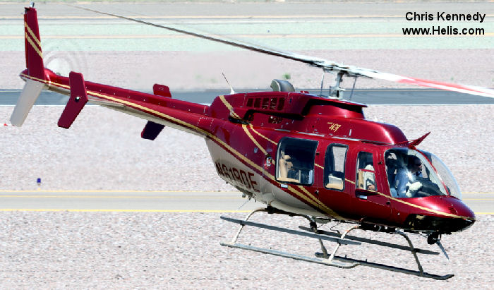 Helicopter Bell 407 Serial 53410 Register N619DE used by US Department Of Energy. Built 2000. Aircraft history and location