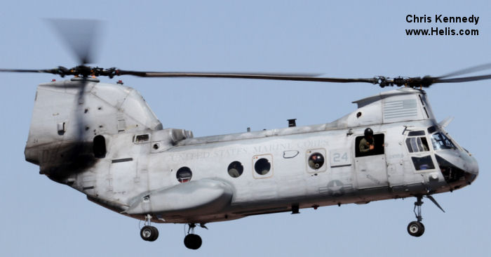 Helicopter Boeing-Vertol CH-46D Serial 2210 Register 153322 used by US Marine Corps. Built 1966. Aircraft history and location