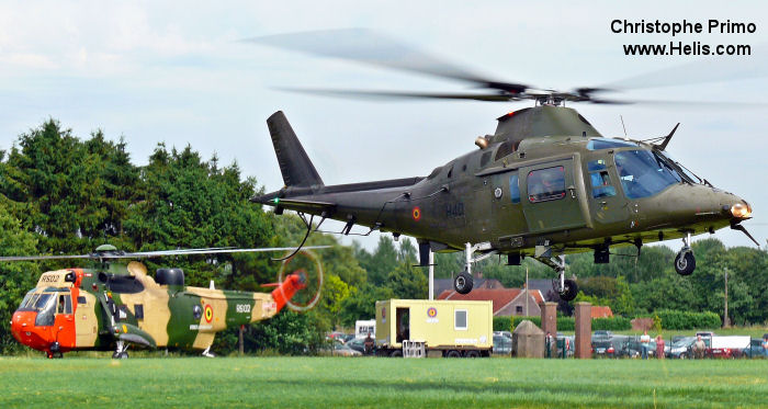 Helicopter SABCA A109BA Serial 0340 Register H40 used by Force Aérienne Belge (Belgian Air Force) ,Aviation Légère de la Force Terrestre (Belgian Army Light Aviation). Built 1993. Aircraft history and location