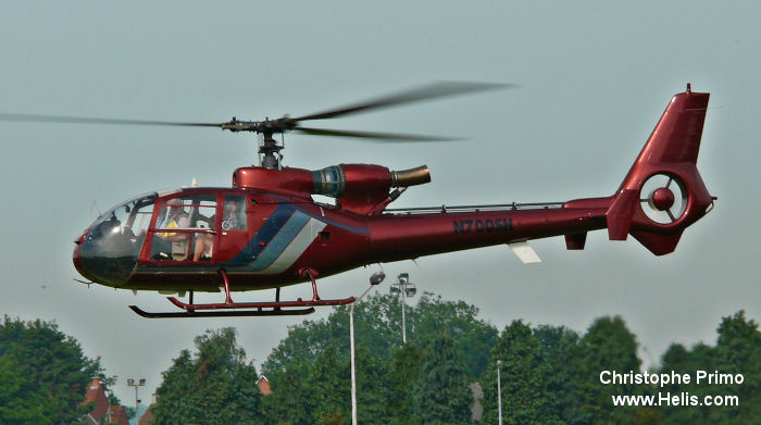 Helicopter Aerospatiale SA341G Gazelle Serial 1154 Register N700SH N102PR. Built 1974. Aircraft history and location