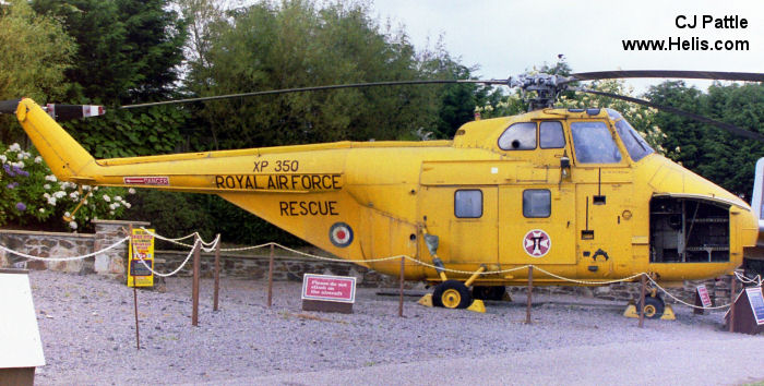 Helicopter Westland Whirlwind HAR.10 Serial wa366 Register XP350 used by Flambards Experience ,Royal Air Force RAF. Built 1962. Aircraft history and location