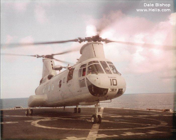 Helicopter Boeing-Vertol CH-46A Serial 2048 Register 150962 used by US Navy USN ,US Marine Corps USMC. Built 1965. Aircraft history and location
