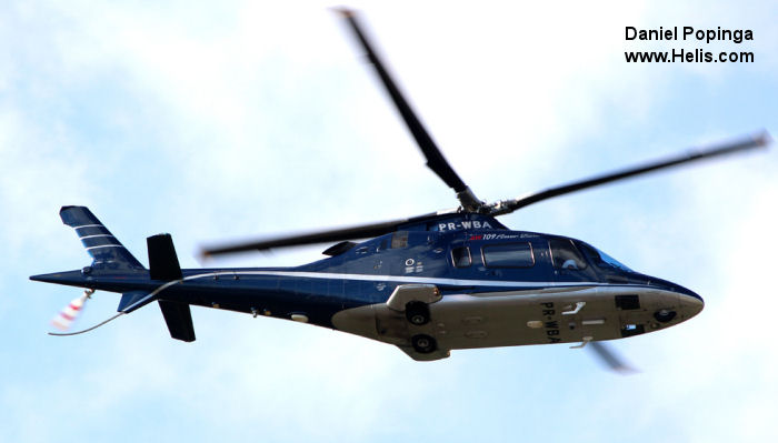 Helicopter AgustaWestland AW109E Power Serial 11771 Register PR-WBA. Aircraft history