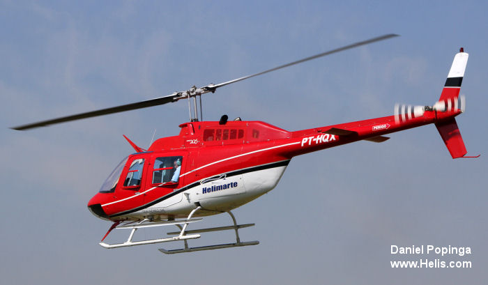Helicopter Bell 206B-3 Jet Ranger Serial 3673 Register PT-HQX. Aircraft history and location