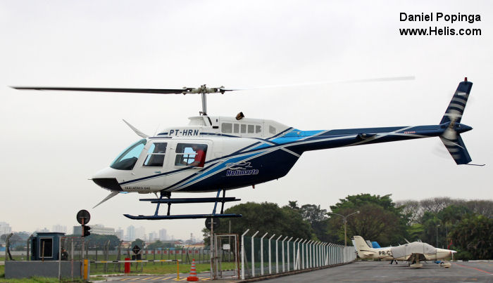 Helicopter Bell 206B-3 Jet Ranger Serial 4204 Register PT-HRN N3149L. Built 1991. Aircraft history and location
