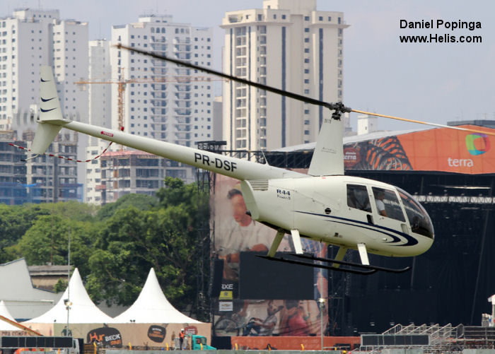 Helicopter Robinson R44 Raven II Serial 11401 Register PR-DSF. Aircraft history and location