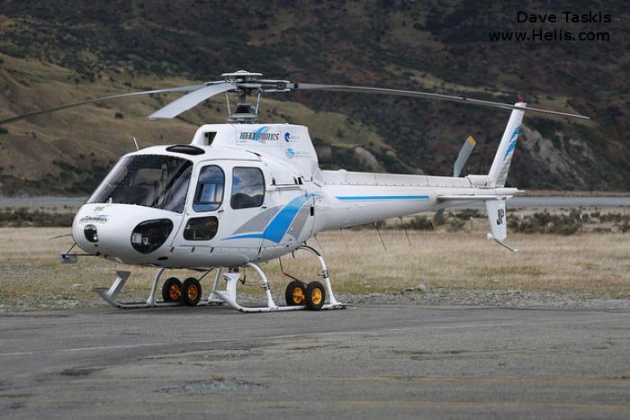 Helicopter Aerospatiale AS350B Ecureuil Serial 2322 Register ZK-HJP JA9875. Built 1990. Aircraft history and location