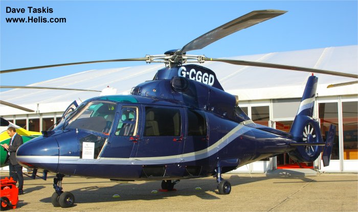 Helicopter Eurocopter AS365N2 Dauphin 2 Serial 6435 Register G-CGGD N272DE N365NZ used by Multiflight Ltd. Built 1991. Aircraft history and location
