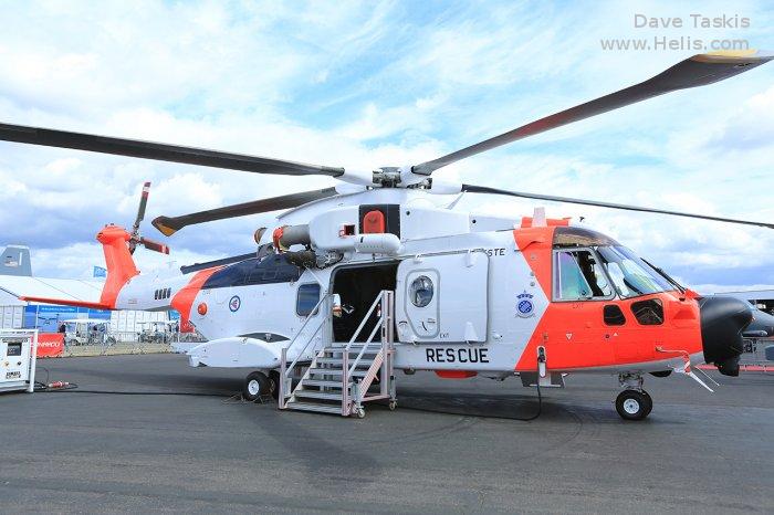 Helicopter AgustaWestland AW101 612 Serial 50273 Register 0273 used by Luftforsvaret RNoAF (Royal Norwegian Air Force). Aircraft history and location