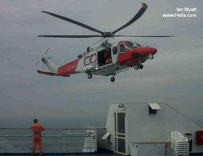 Helicopter AgustaWestland AW139 Serial 31203 Register VH-RQW G-CGIJ used by Royal Australian Air Force RAAF ,CHC Helicopters Australia ,HM Coastguard (Her Majesty’s Coastguard) ,CHC Scotia. Built 2007. Aircraft history and location