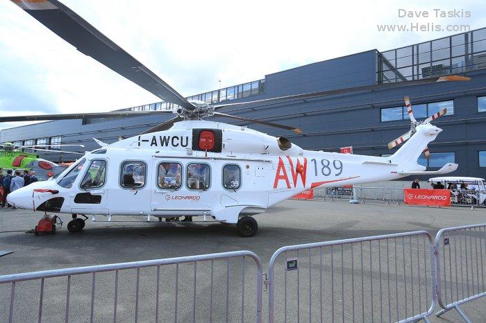 Helicopter AgustaWestland AW189 Serial 49039 Register RA-01698 I-AWCU OY-HFD used by AgustaWestland Italy ,Bel Air Aviation. Built 2016. Aircraft history and location