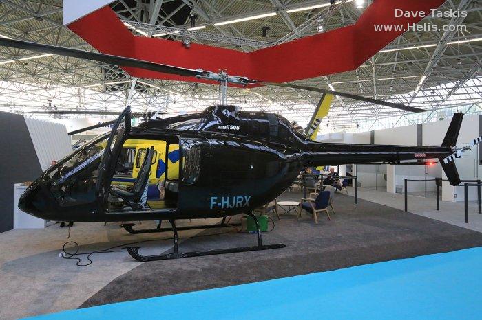 Helicopter Bell 505 Jet Ranger X Serial 65064 Register F-HJRX used by Heli-Europe. Built 2018. Aircraft history and location