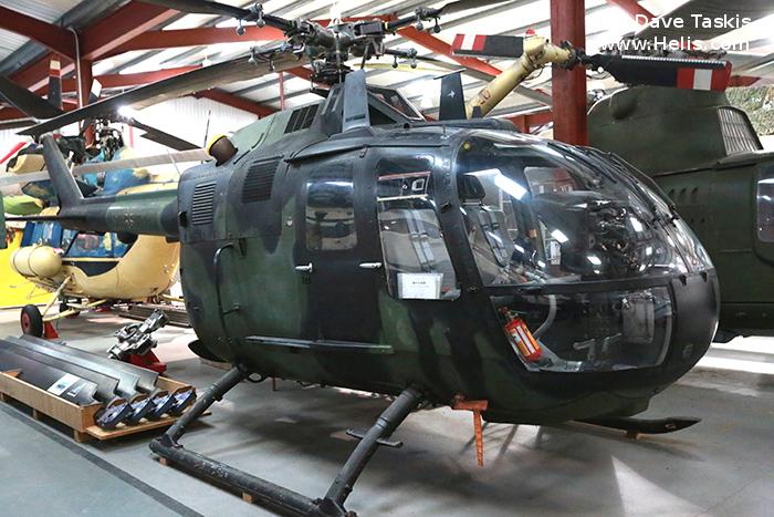 Helicopter MBB Bo105M Serial 5100 Register 81+00 used by Heeresflieger (German Army Aviation). Built 1984. Aircraft history and location