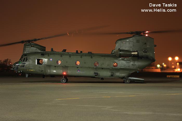 Helicopter Boeing CH-47D Chinook Serial M.7002 Register ZA681 used by Royal Air Force RAF. Built 1993. Aircraft history and location