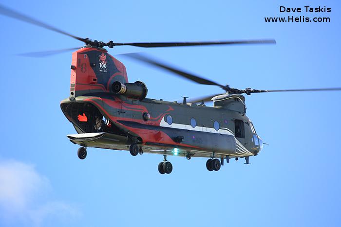 Helicopter Boeing CH-47D Chinook Serial M.7016 Register ZA712 used by Royal Air Force RAF. Aircraft history and location